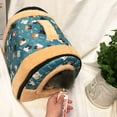 thumbnail image 4 of Rabbit Bed Tent Large Sleeping House Warm Fleece Hideout Foldable Cave Winter Hut for Rabbits Chinchillas Guinea Pigs Ferrets Hedgehogs Rats and Cats (Sky Blue), 4 of 6