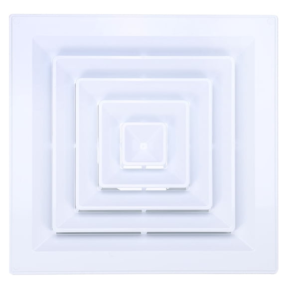 Uxcell Square Air Vent 15.7 x 15.7 inch, 1pcs Plastic Air Return Grille with Square-to-Round Adapter, White