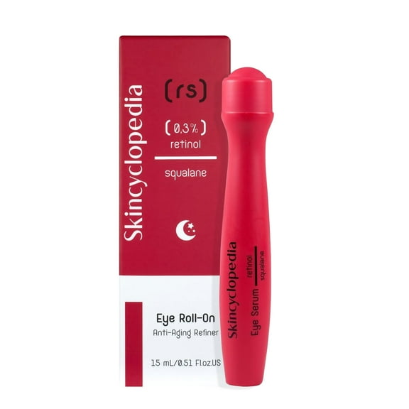 Skincyclopedia Under Eye Roll-On with Retinol & Squalane, Cooling Roller, Energizing Serum for Dark Circles, Puffiness Bags, Fine Lines & Wrinkles, Firms & Brightens Skin.