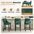thumbnail image 4 of ClinQ 26'' Counter Height Bar Stools Set of 1, Upholstered Bar Stools With Black Curved Footrest， Modern Counter Stools with Back for Kitchen Island ，Green, 4 of 6