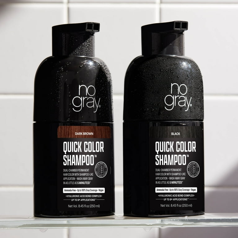 No Gray Quick Permanent Hair Color Shampoo, Dark Brown, 8.45 fl oz