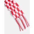 thumbnail image 3 of No Boundaries Women's Check Scarf with Fringe, Ruby Light, 3 of 4