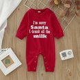 thumbnail image 2 of XDZJLR My First Christmas Baby Boy Outfit Long Sleeve Xmas Letter Prints Jumpsuit Clothes Rompers Red 0-3 Months, 2 of 7