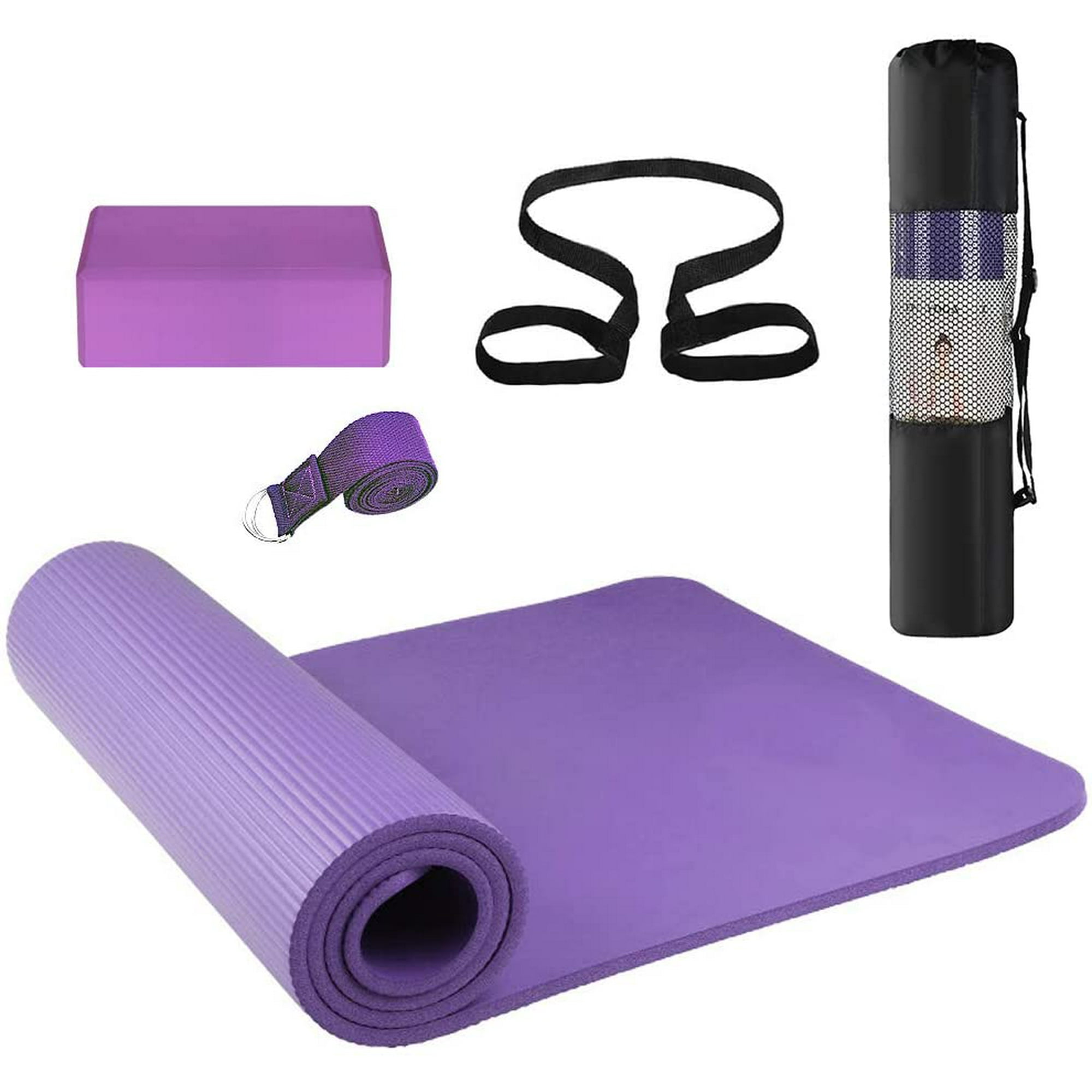 Yangxue002 Yoga Set 3piece Yoga Equipment Set Includes Yoga Mat With Mat Storage Pouch And Strap Yoga Blocks Stretching Strap For Yoga Beginners Pu