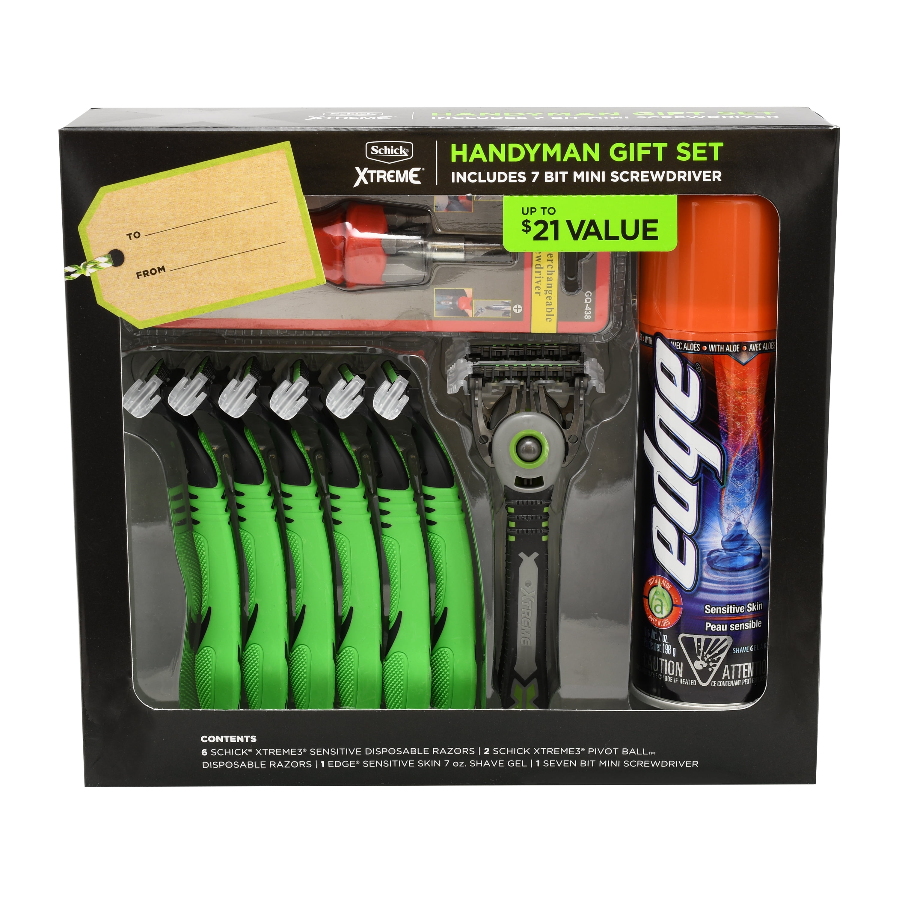 Schick Xtreme3 Sensitive Men's Disposable Razor Handy Man Gift Set