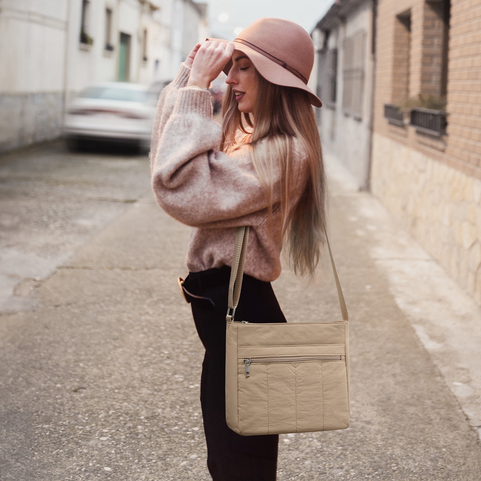 G4Free Nylon Crossbody Bags for Women, Lightweight Casual Quilted Shoulder Handbags for Travel Work