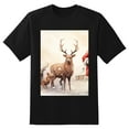 thumbnail image 2 of Plus Size Shirt for Women Black Tops for Women Short Sleeves Shirt for Women Santa Claus And Reindeer 1 T Shirt Crewneck Shirt for Women 2XL, 2 of 5