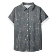 thumbnail image 4 of Pompotops Blouse Décontractée à Col pour Femmes Manches Courtes Imprimé Chemise Ample Boutons Cardigan Liquidation, 4 of 5