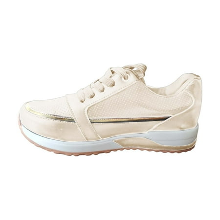 

GEZHEN Women s Flat Sports Shoes Fashion Bottom Breathable And Comfortable Casual Shoes Non Slip Low Top Platform Shoes
