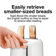 Proctor Silex 2-Slice Toaster with Extra-Wide Slots, Toast Boost, and Removable Crumb Tray, White