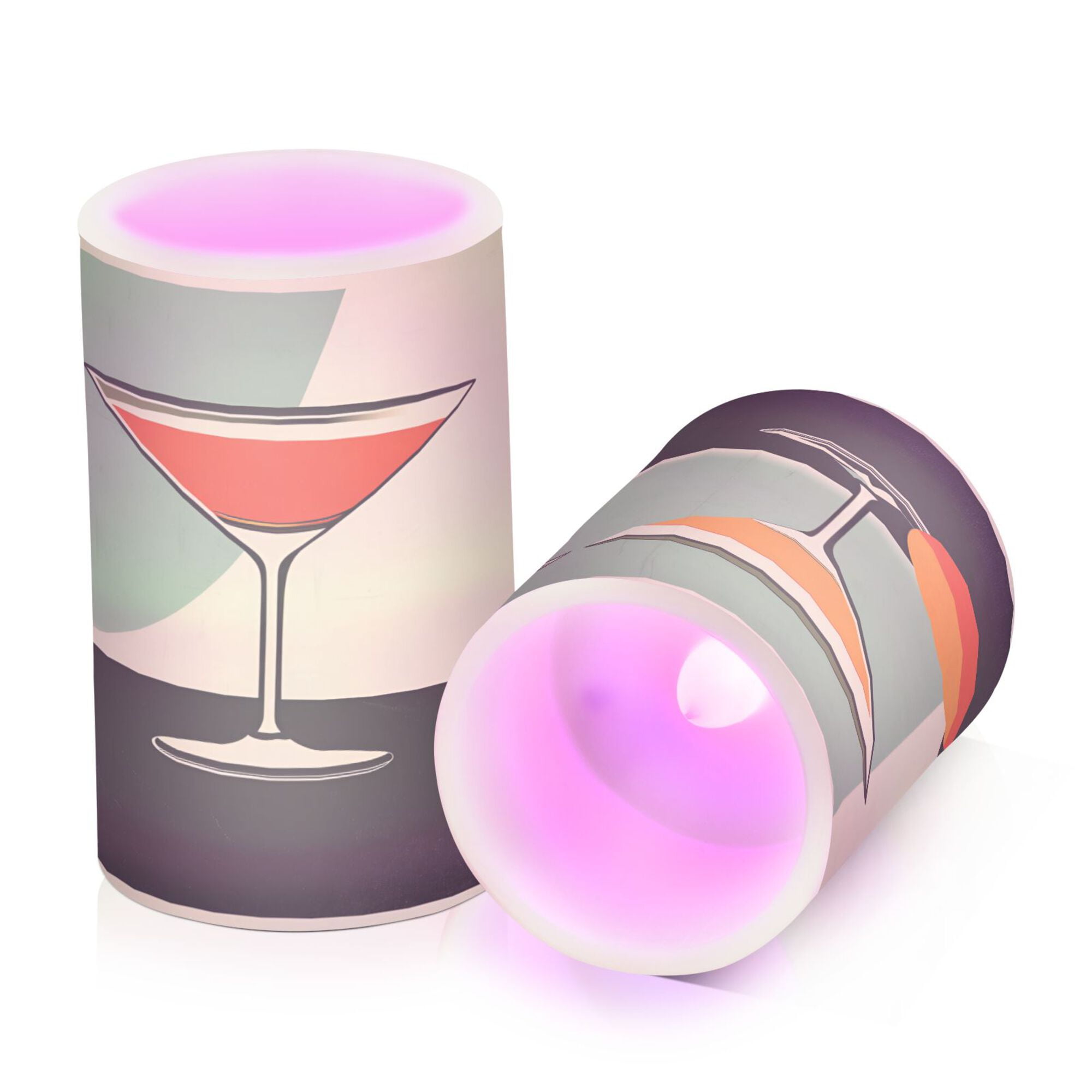 Yayeee Flameless Candles with Remote Flickering Battery Operated Multi Color Changing, Red Glasses