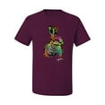 thumbnail image 2 of Wild Bobby, Colorful Rainbow Rabbit Animal Lover Men's Graphic T-Shirt, Maroon, X-Large, 2 of 3