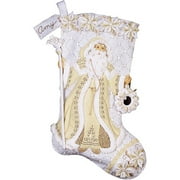 White Christmas Stocking Felt Applique Kit