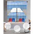 thumbnail image 2 of Beach Coastal Slippers Swag Curtains for Living Room/Bedroom Windows, Ocean Starfish Shell Shoreline Kitchen Curtains and Valances Set 36 Inch Length, Light Filtering Swags Valance Curtain Panels, 2 of 5