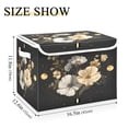 thumbnail image 3 of Large Fliplid Foldable Storage Bin Boxes Cubes Baskets with 2 Handles for Clothes Books 16.5x12.6x11.8 Inch Moon Phases with Flowers and Stars, 3 of 7