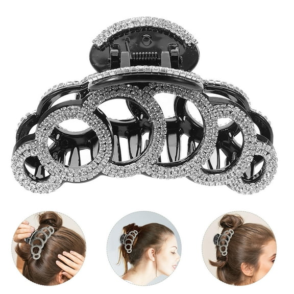 GAXIRE Large Rhinestone Resin Jaw Clips for Hair Accessories, 1 Piece, Stylish and Hair Clip