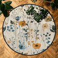 thumbnail image 7 of CURLYOOT Round Rug 3ft Flower Area Rug, Washable Circle Mat Non Slip Floor Carpet Mat, Poppy Floral Soft Indoor Rugs for Entryway Living Room Dining Room Bedroom, 7 of 7