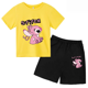 thumbnail image 3 of Conjunto de dos piezas de camiseta y pantalones cortos de Disney Stitch para niños de verano 2024, conjunto de pantalones cortos de manga corta informales a la moda para niños y niñas, ropa para niños, 3 of 5