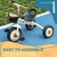 thumbnail image 6 of Qaba Tricycle for Toddlers Age 2-5 with Adjustable Seat, Toddler Bike for Children with Basket, Bell, White, 6 of 9