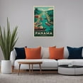 thumbnail image 5 of Panama Canal Retro Travel Poster Vintage Panama Tourism with Locks & Ships Print Poster, 5 of 8