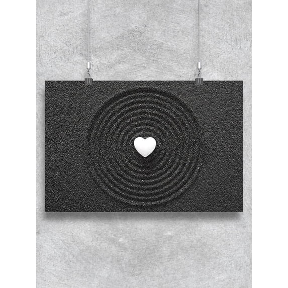 Heart In Black Sand Poster -Image by Shutterstock