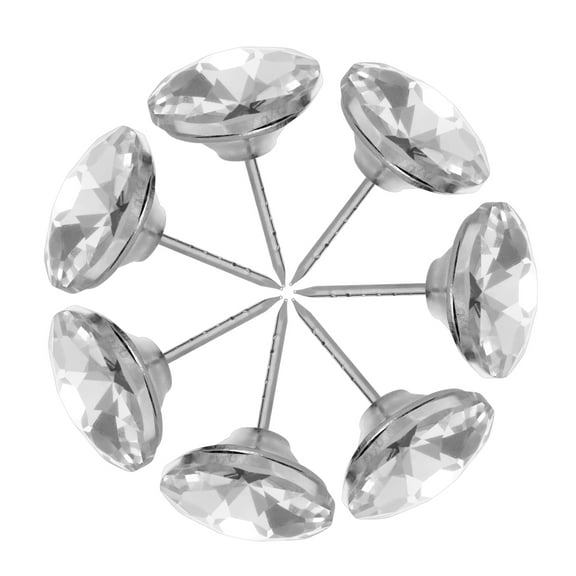 ibasenice 20Pcs Crystal Upholstery Nails Tacks Silver Metal Base Fastening Upholstery Material for Furniture Renovation
