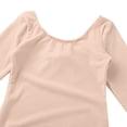 thumbnail image 3 of Miutii Kids Girls Long Sleeve Leotard Ballet Bodysuit Basic Dancewear Gymnastics Ballet Dance Leotard Apricot 8, 3 of 8