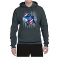 thumbnail image 2 of Wild Bobby Great White Shark USA Since 1776 Unisex Hoodie Sweatshirt, 2 of 6
