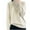 Beige, variant on HAPIMO Slim Wool Sweater Women Fall Winter Warm Knitted Pullover Mockneck Long Sleeve Sweater Basic Tops Stretch Button Beige L