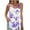 Purple, variant on Women's Summer Tank Tops Floral Printed Sleeveless Spaghetti Strap Tees Scoop Neck Flowy Loose Casual Blouses (XL, White)