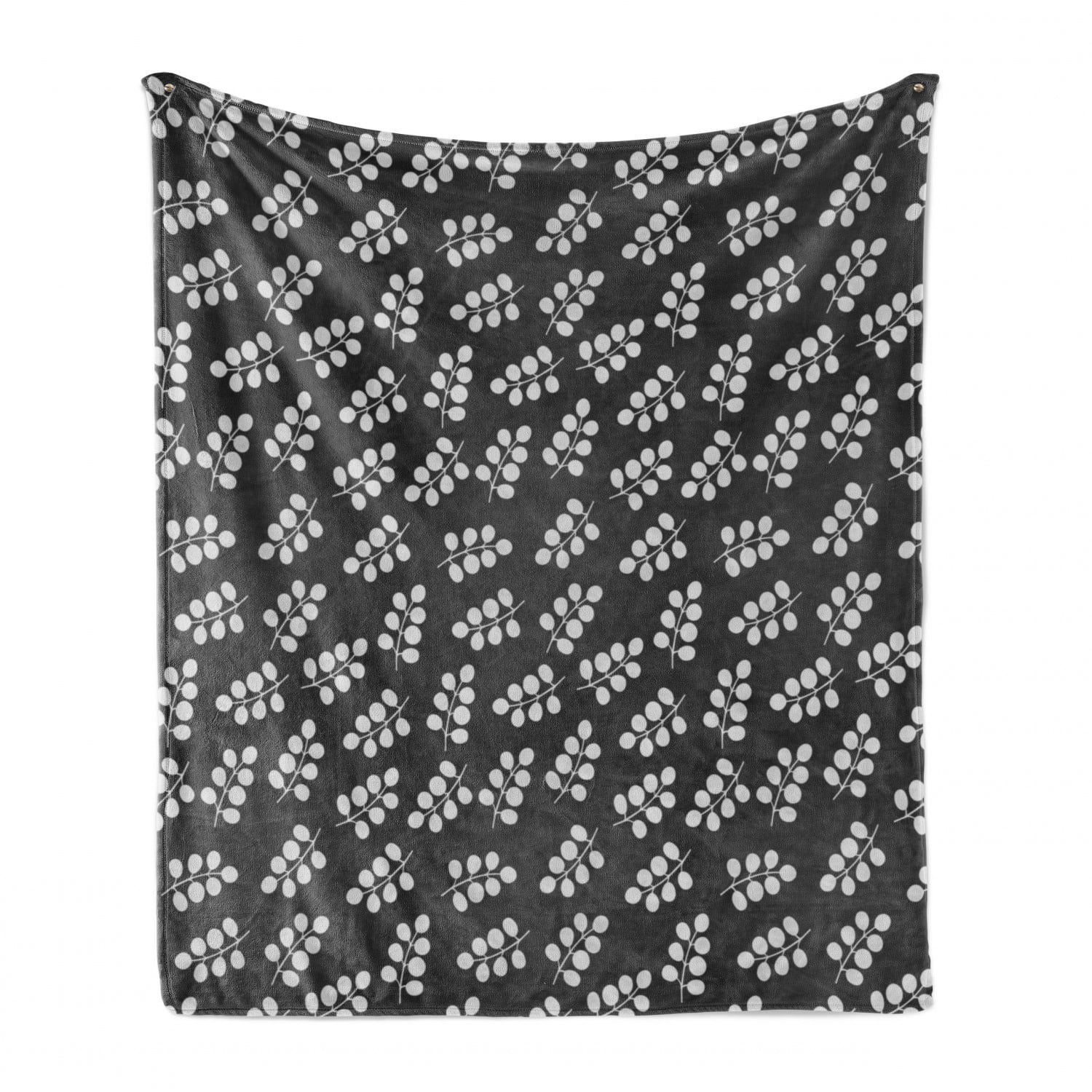 Abstract Leaves of Deciduous Trees Modern Monochrome Design Charcoal Grey and White 60 x 80 Ambesonne Grey and White Soft Flannel Fleece Throw Blanket Cozy Plush for Indoor and Outdoor Use 