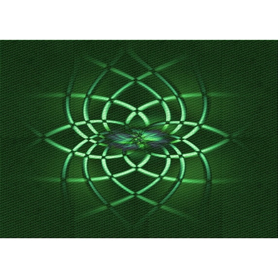 Ahgly Company Indoor Rectangle Patterned Green Area Rugs, 7' x 9'