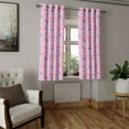 thumbnail image 2 of Ambesonne Cartoon Grommet Curtain, Bows and Buttons Ribbon, 50" x 54", Pale Pink and Mauve, 2 of 6