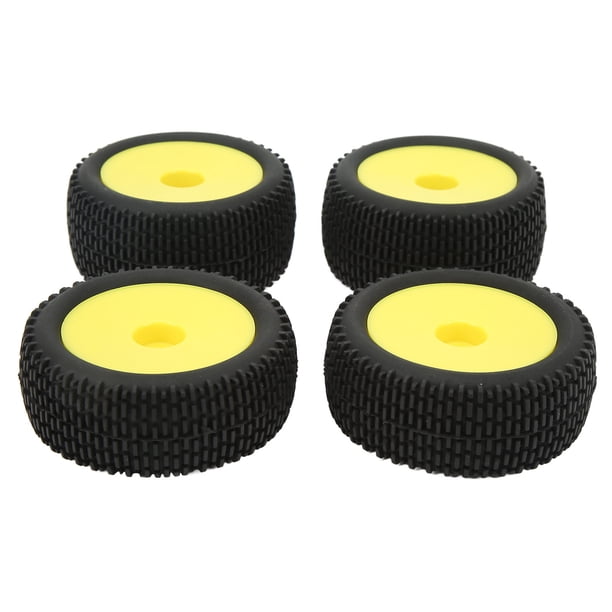 Neumáticos Para Coche Todoterreno RC, Neumáticos De Goma RC Fáciles De Quitar, Amortiguación Fuerte, 4 Piezas Para Vehículos Todoterreno 1/10