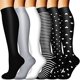 thumbnail image 1 of Pares de medias de compresión para hombres y mujeres, medias de compresión coloridas, medias de soporte para correr, deportes, vuelos, viajes, ciclismo., 1 of 1