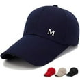 thumbnail image 2 of Baseball Hat Adjustable Extended Brim M Letter Decoration Sun Protection Sports Hat Summer Sports Supply, 2 of 7