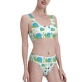 thumbnail image 4 of High Waisted Bikini Sets For Women, Green Blue Slug Shells Swimsuits Tummy Control, Two Pieces Bathing Suit, 4 of 8