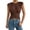 Brown #006, variant on Women's Cinched Waist Wrap Top Cap Sleeve Tie Back Going Out Workout Business Casual Tops, XS