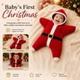 thumbnail image 4 of GiLiling Baby Starfish Onesie Christmas Newborn Romper Fleece Starfish Onesie Starfish Baby OutfitLong Sleeve Romper Cute Funny Bodysuit (Red, 9 Months), 4 of 7