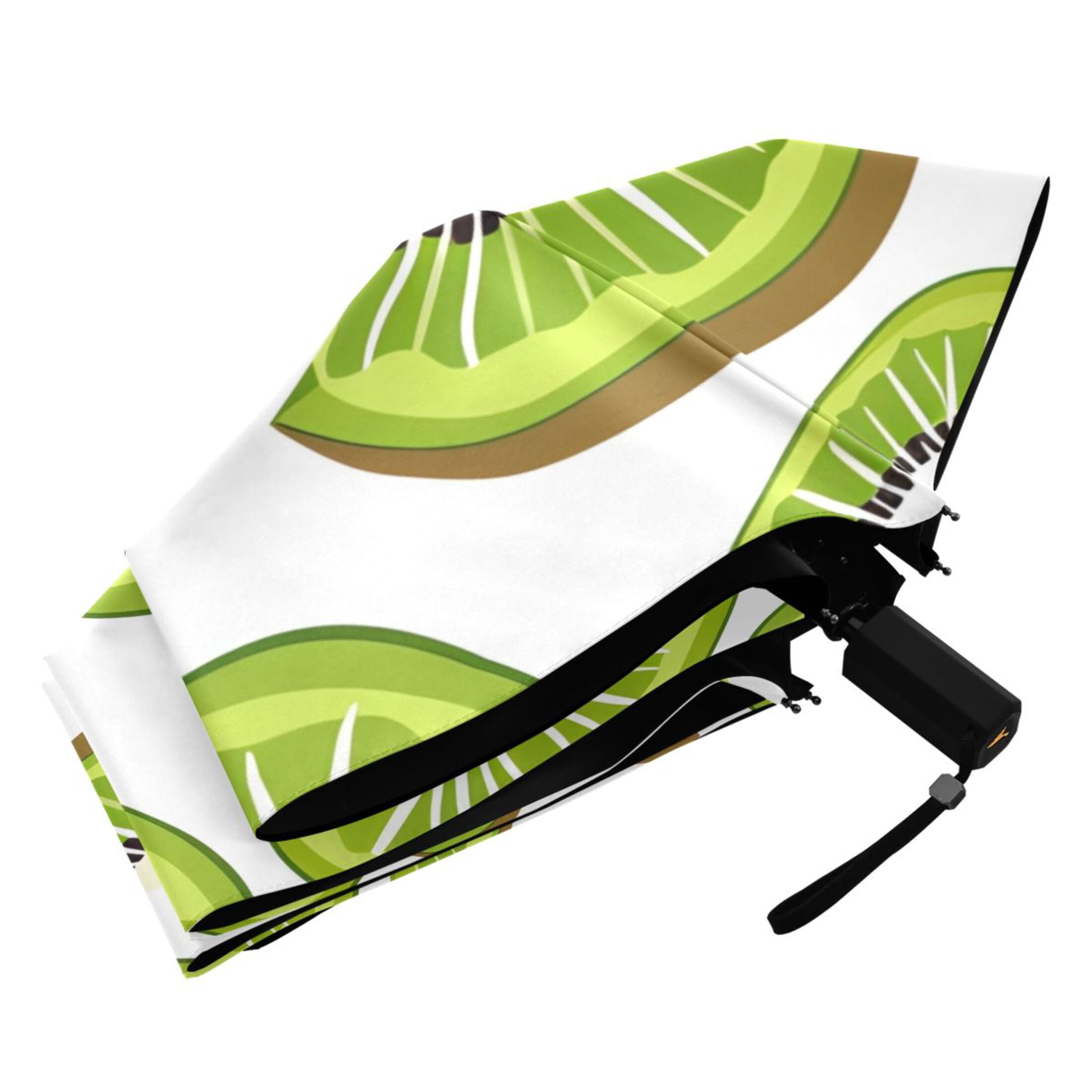 Kiwi Fruit Slice Compact Sun Umbrella Windproof Travel Umbrellas for Rain Strong Portable UV Protection