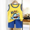 thumbnail image 2 of TAIAOJING Toddler Baby Boy Summer Outfits Sets Clothes Retro Embroidery Animals Shirts T-Shirt + Elastic Shorts Outfits Sets Versatile 18-24M, 2 of 3