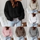 thumbnail image 4 of Gibobby Casual Suéter para Mujer, Sueteres Canalé Sweater Dama Diseño de Moda Abrigo Ligero Invierno Blusa Manga Larga Multilooks Elegante o Casual(Blanco,CH), 4 of 5