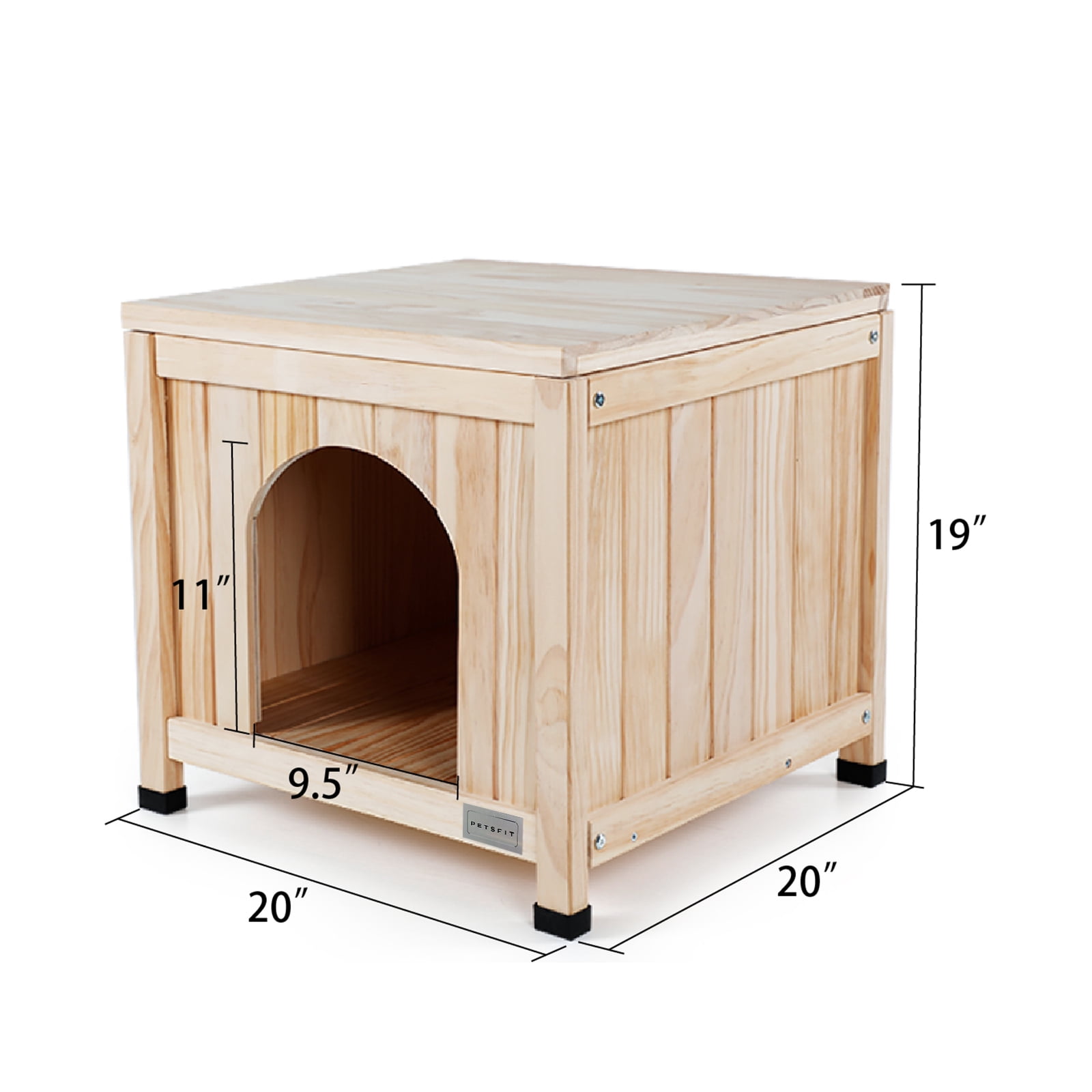 Petsfit Dog House, Indoor Dog Wooden House with Elevated and Ventilate Floor for Small Dogs and Cats