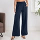 thumbnail image 2 of Pantalones casuales rectos para mujer: bolsillos laterales, para todas las estaciones, poliéster, color liso básico, tallas S-XXL, 2 of 5