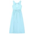 thumbnail image 5 of Eandarui Junior Girls V Neck Bowknot Hollow Back Bridesmaid Pageant Prom Wedding Long Maxi Dress Light Blue 8, 5 of 5