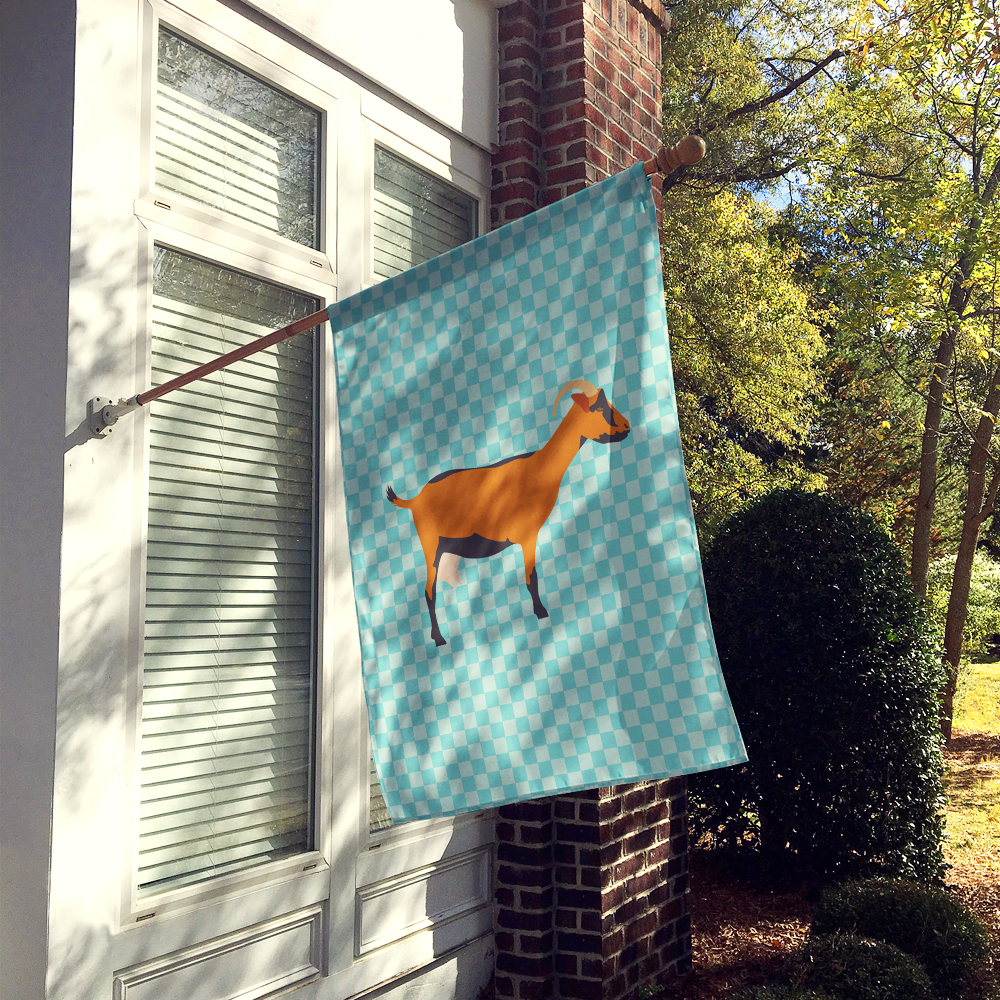 Oberhasli Goat Blue Check Flag Canvas House Size