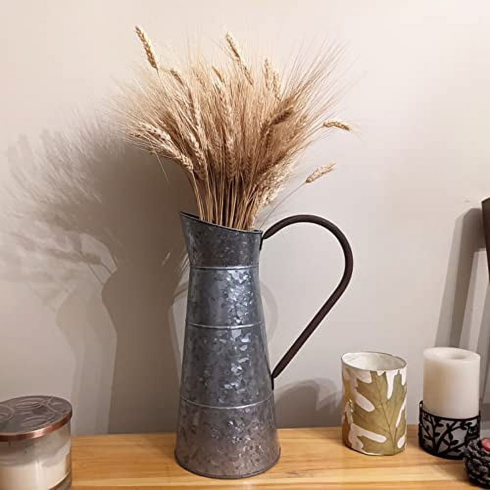 Galvanized Metal Pitcher- 15.6" Tall