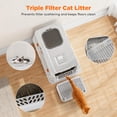 thumbnail image 2 of Stainless Steel Litter Box with Lid, Extra Large Enclosed Cat Litter Boxes for Big Cats Multiple, Metal Cat Litter Box with Mat, Silver Gray, 2 of 8