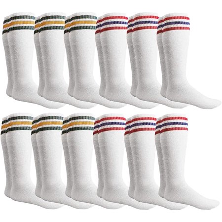 Yacht & Smith Women s Referee Cotton Tube Socks Solid and Striped Sports Sock Casual Sock