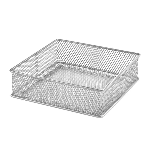 Silver Mesh Drawer Cabinet Organizer Bin, Office Desktop Organizer 6X6 1595